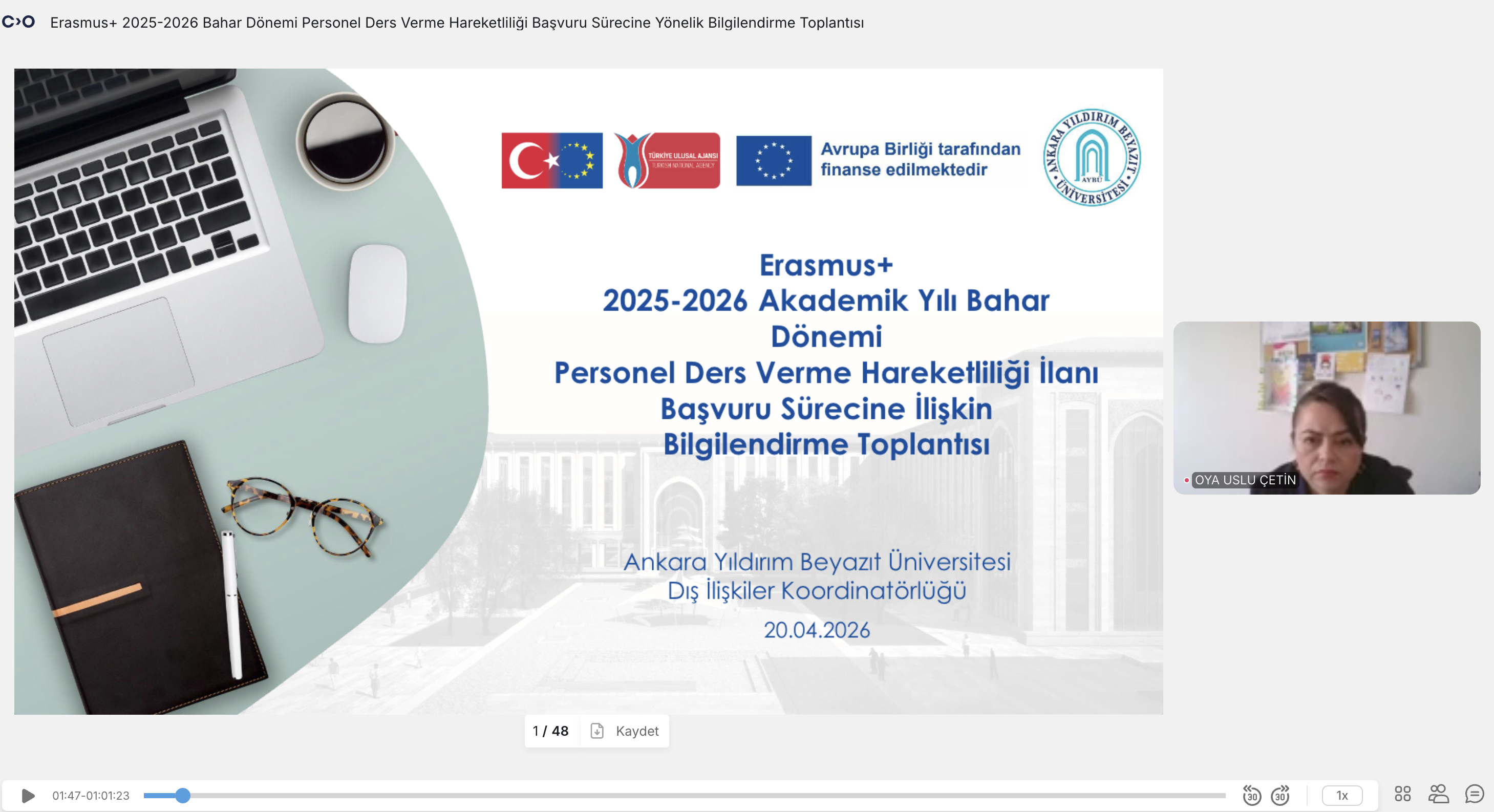 Düzenlenen çevrimiçi toplantıdan bir ekran görüntüsüdür.
