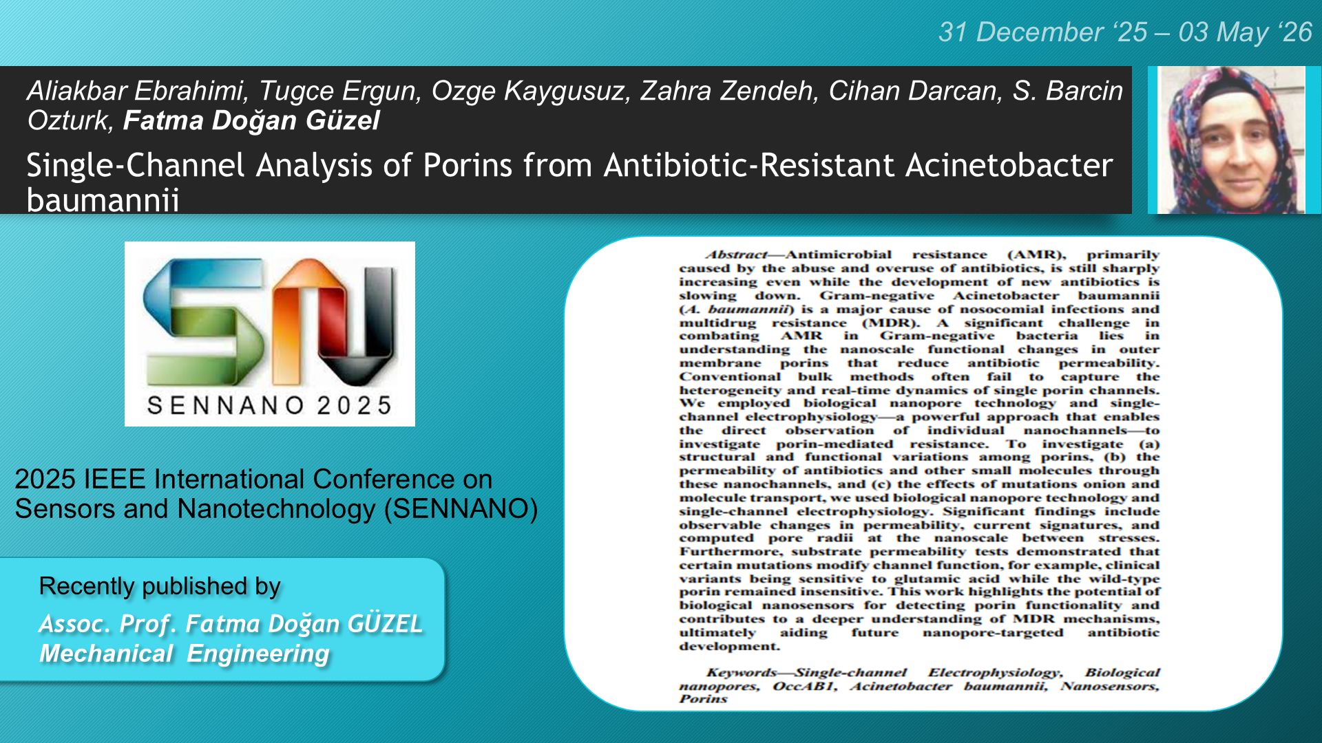 Single-Channel Analysis of Porins from Antibiotic-Resistant Acinetobacter baumannii adlı Aliakbar Ebrahimi, Tugce Ergun, Ozge Kaygusuz, Zahra Zendeh, Cihan Darcan, S. Barcin Ozturk, Fatma D. Guzel tarafından yapılan çalışma görseli