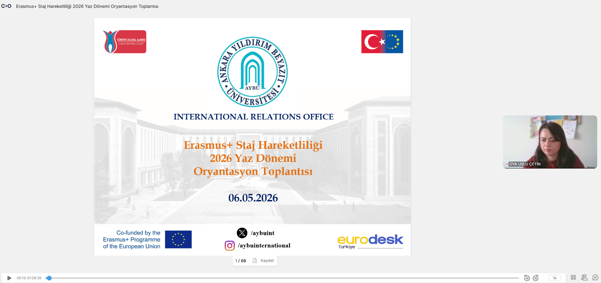 Toplantıdan bir ekran görüntüsüdür.