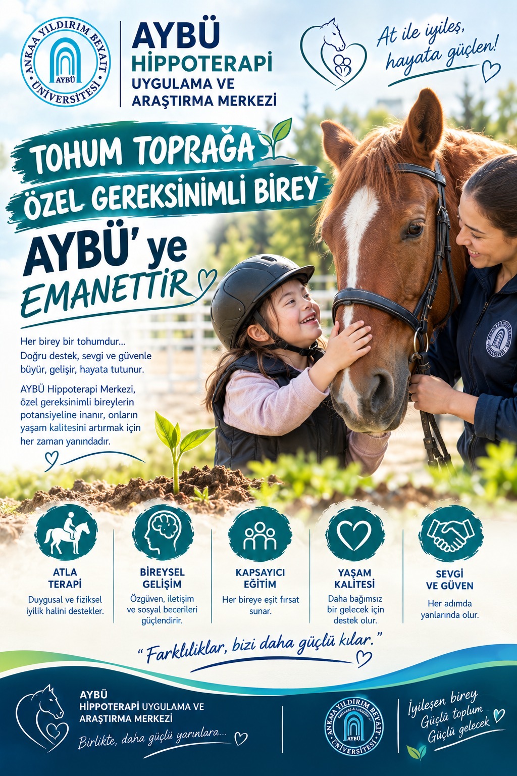 Tohum toprağa özel gereksinimli birey AYBÜ'ye emanettir görseli