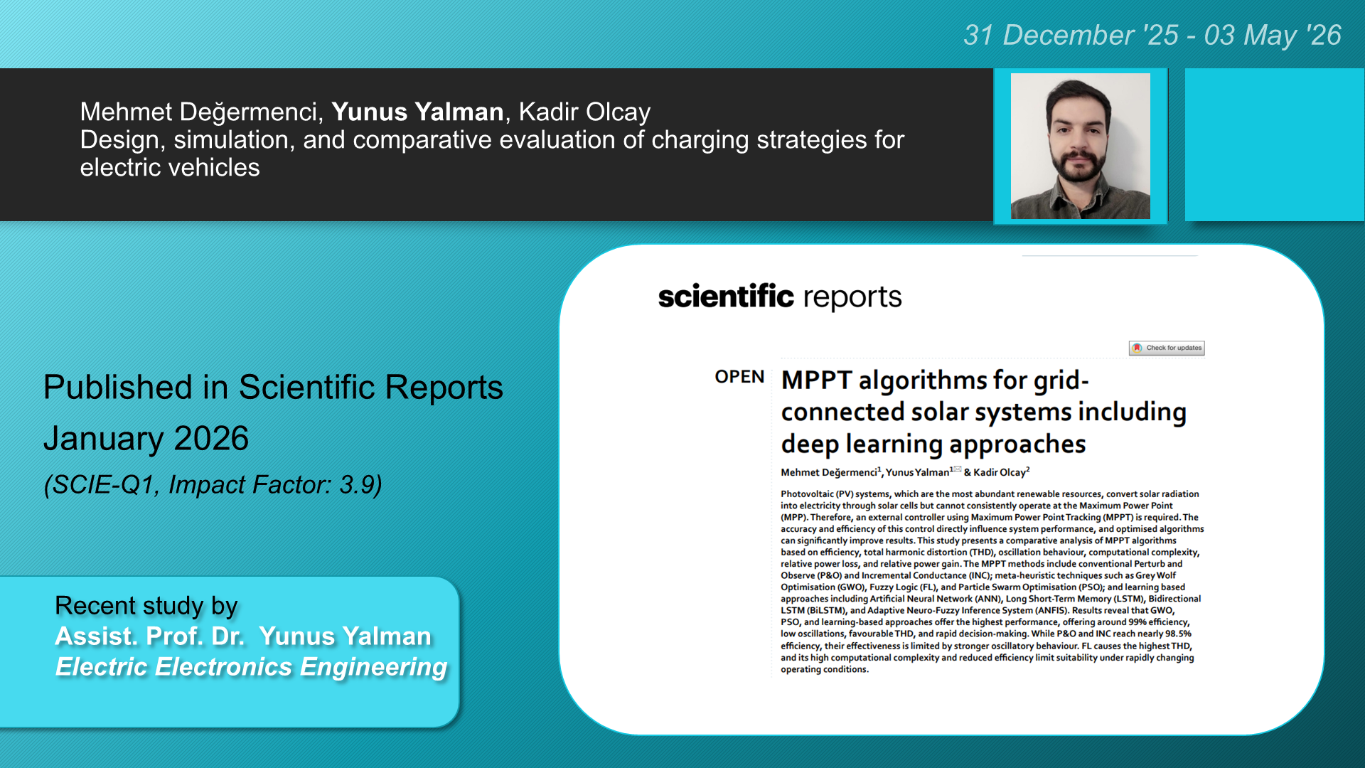MPPT algorithms for grid-connected solar systems including deep learning approaches adlı Mehmet Değermenci, Yunus Yalman, Kadir Olcay tarafından yapılan çalışma görseli