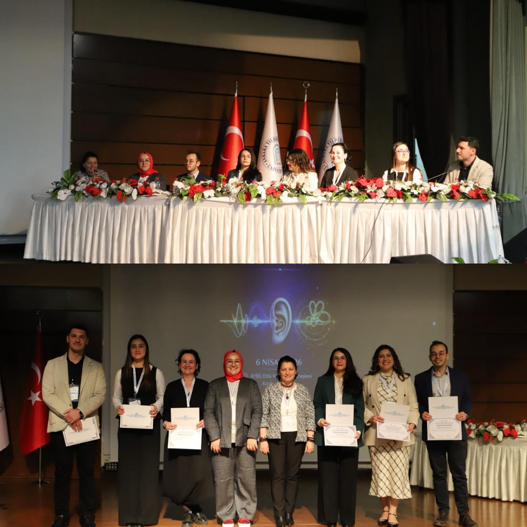 Görselde, panelde yer alan akademisyenlerin toplu fotoğrafı bulunmaktadır.