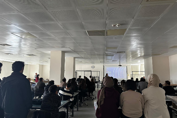 Student listening presentation