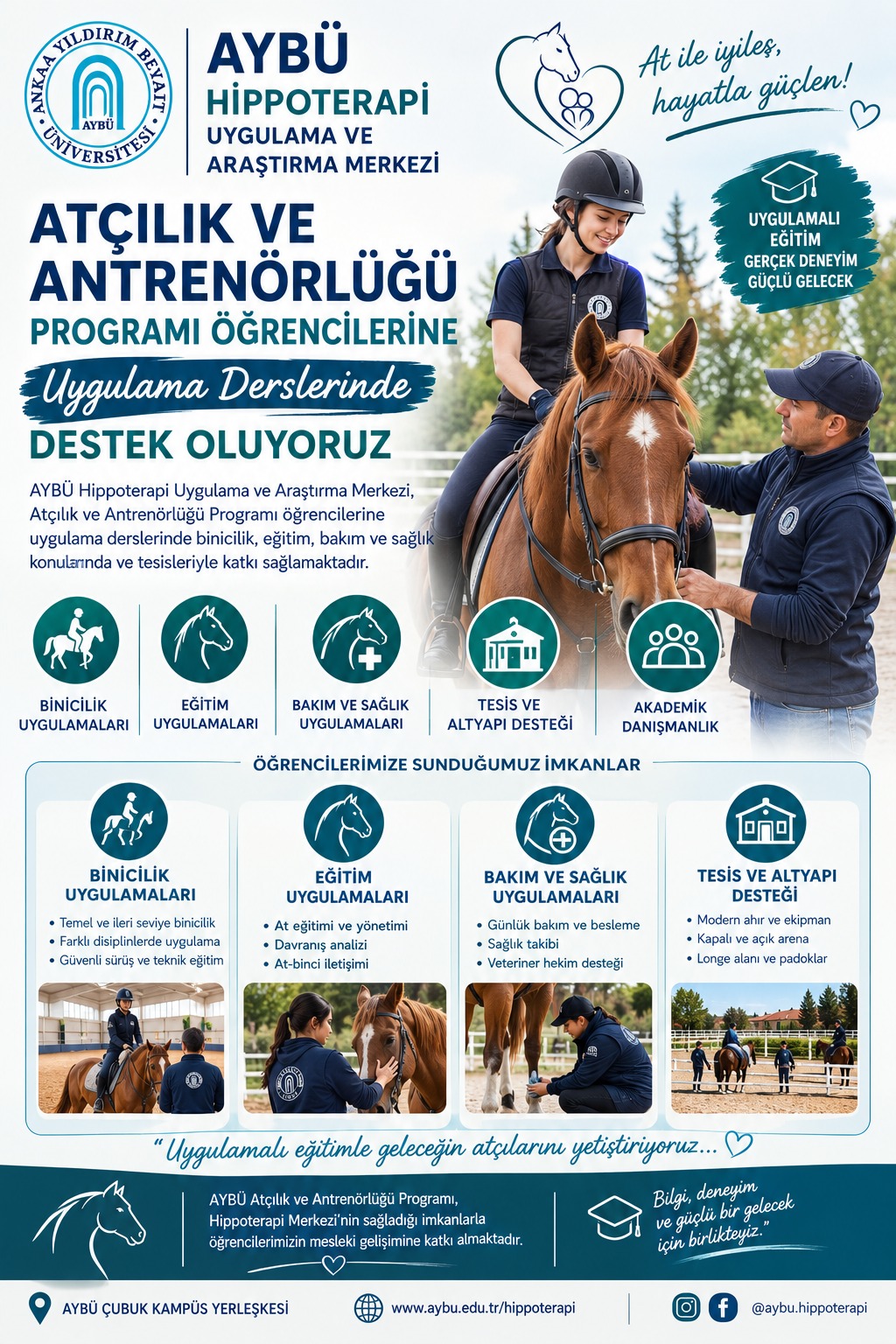 ATÇILIK ve ANTRENÖRLÜĞÜ PROGRAMI ÖĞRENCİLERİNE UYGULAMA DERSLERİNDE DESTEK OLUYORUZ GÖRSELİ