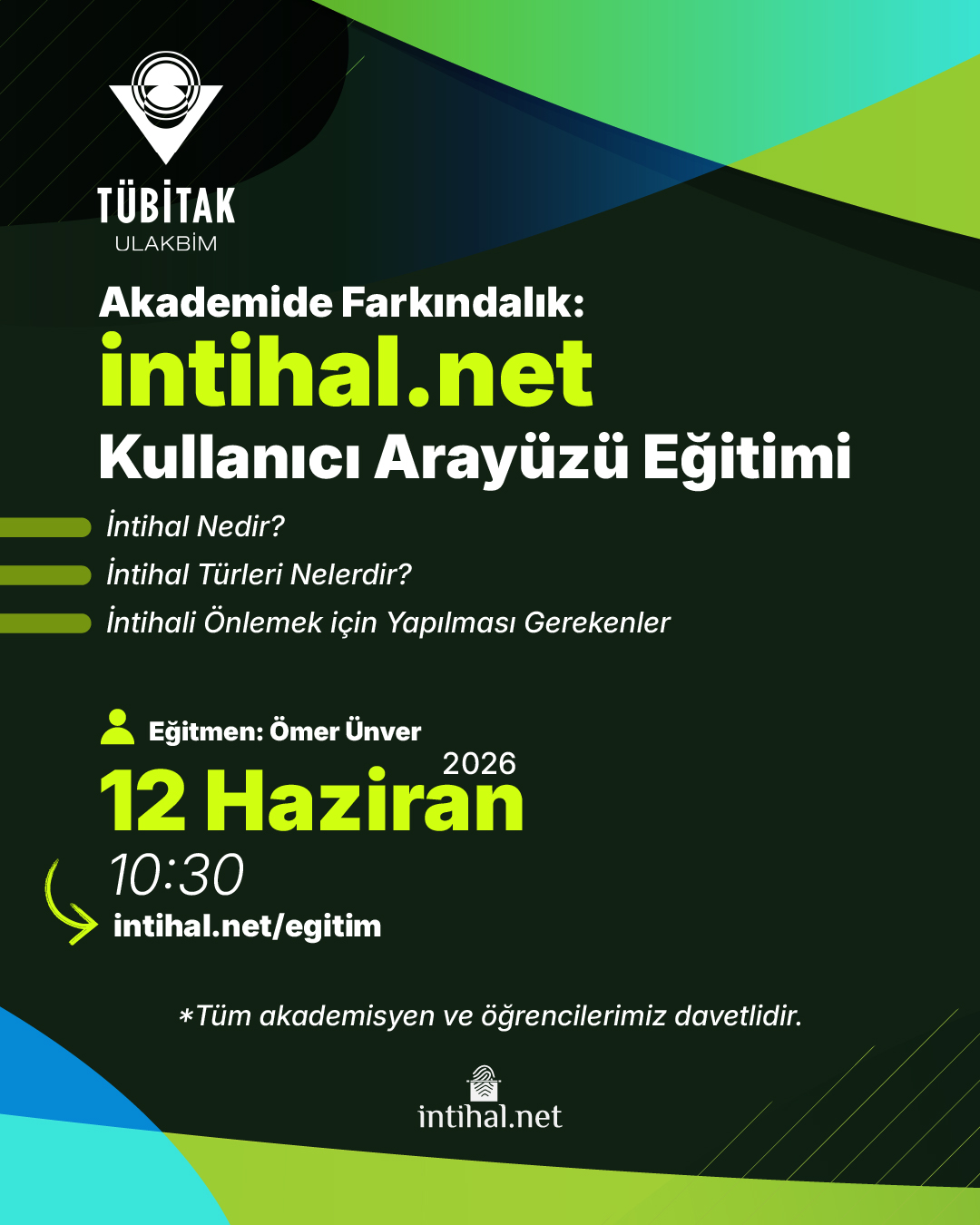 İntihal.net Kullanıcı Arayüz Eğitim Webinarı