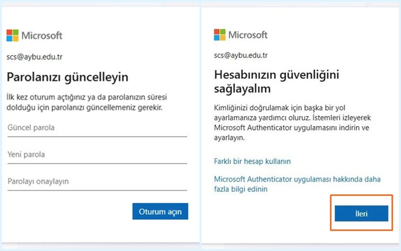 geçici parola alımı