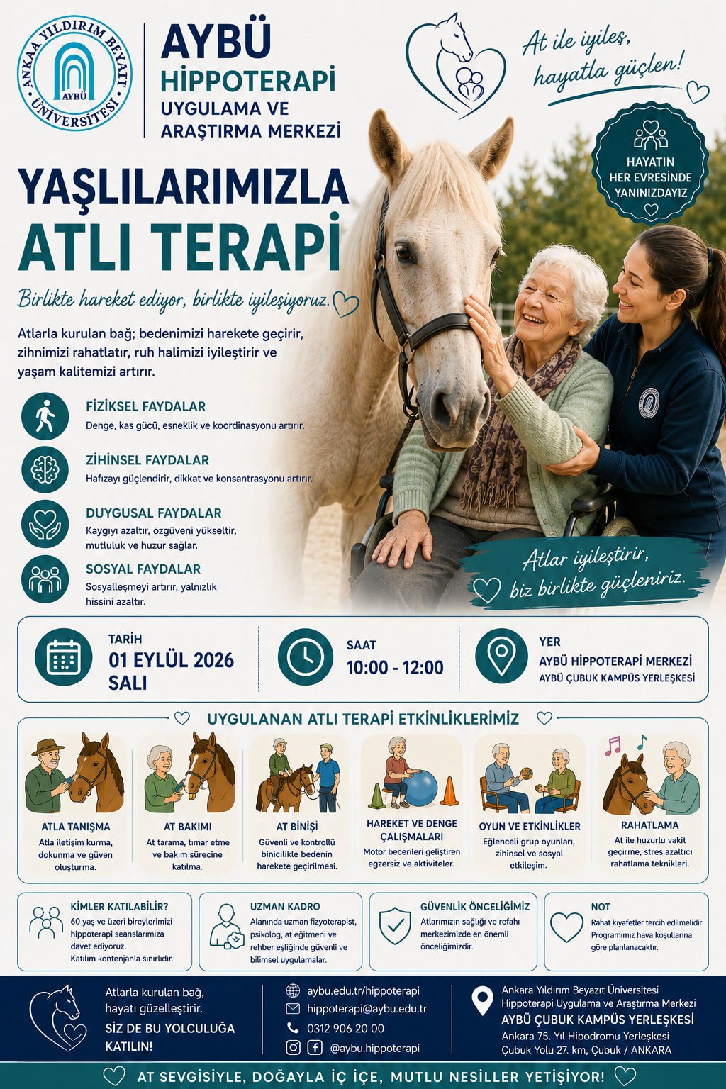 Yaşılarımızla atlı terapi afiş 