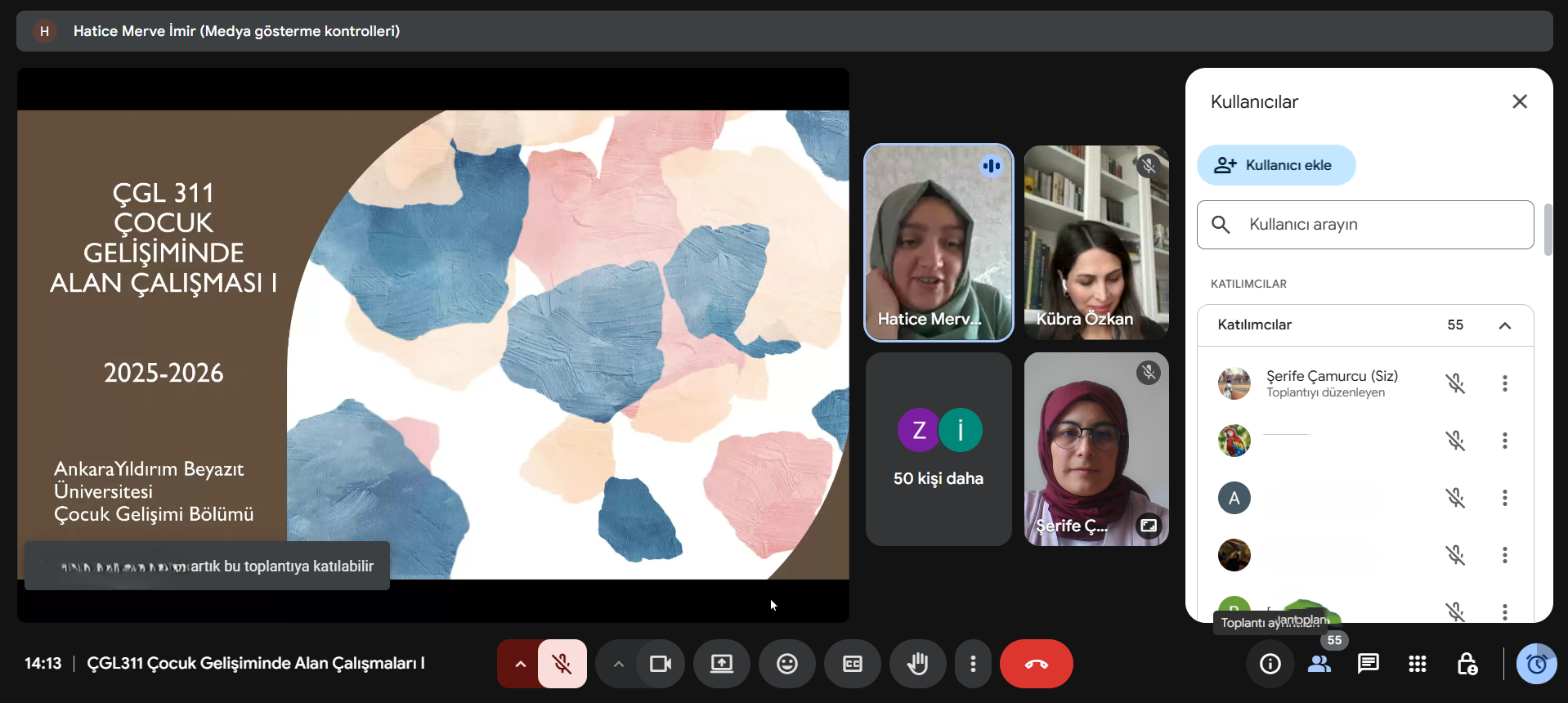 "ÇGL311 Çocuk Gelişiminde Alan Çalışmaları I" Dersi Bilgilendirme Toplantısı 29.09.2025 tarihinde gerçekleştirilmiştir.