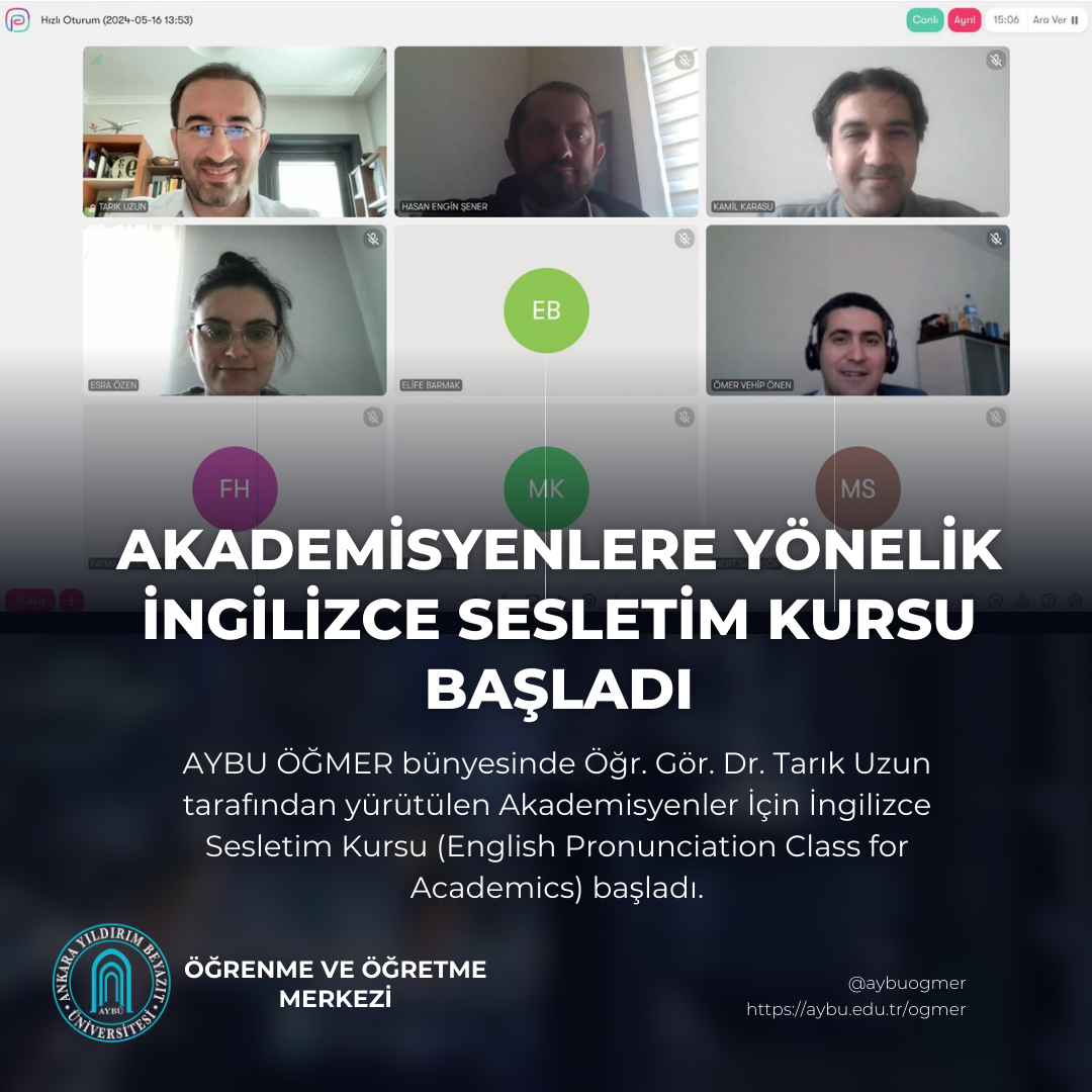 AKADEMİSYENLERE YÖNELİK İNGİLİZCE SESLETİM KURSU BAŞLADI