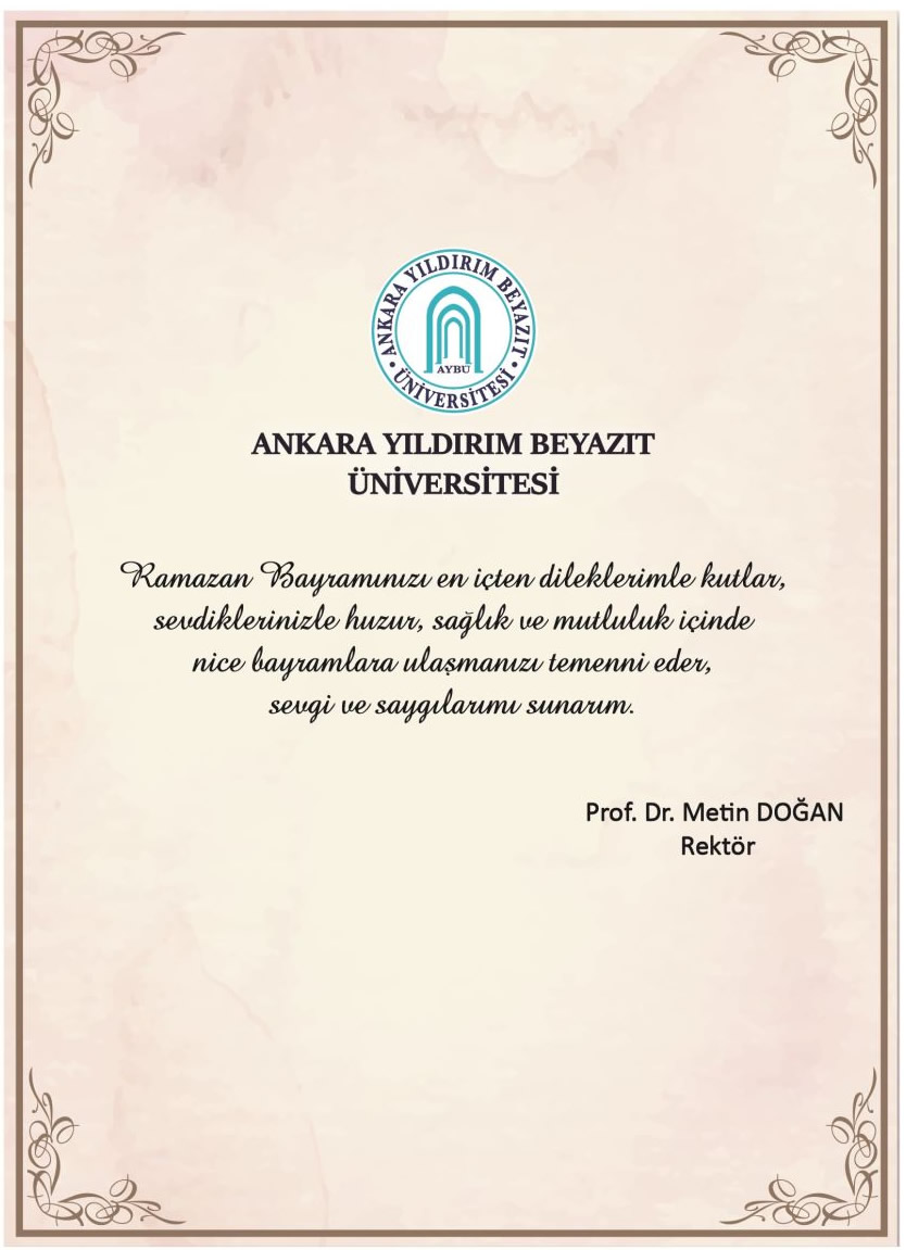 Sayın Rektörümüzün Ramazan Bayramı Mesajı
