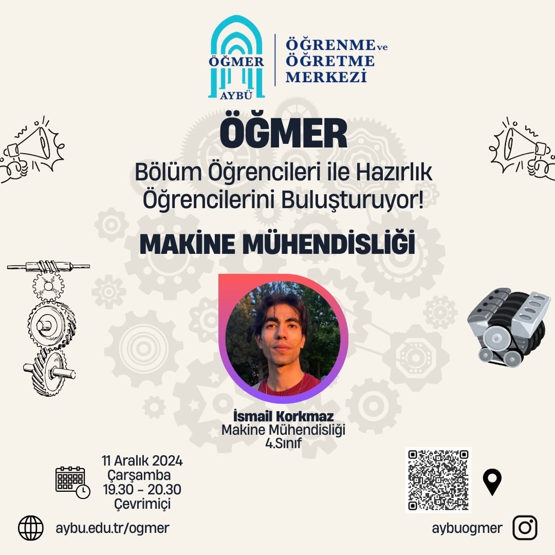 ÖĞMER' de Makine Mühendisliği Bölümü öğrencilerini buluşturduğu bir söyleşi gerçekleştiriyor!