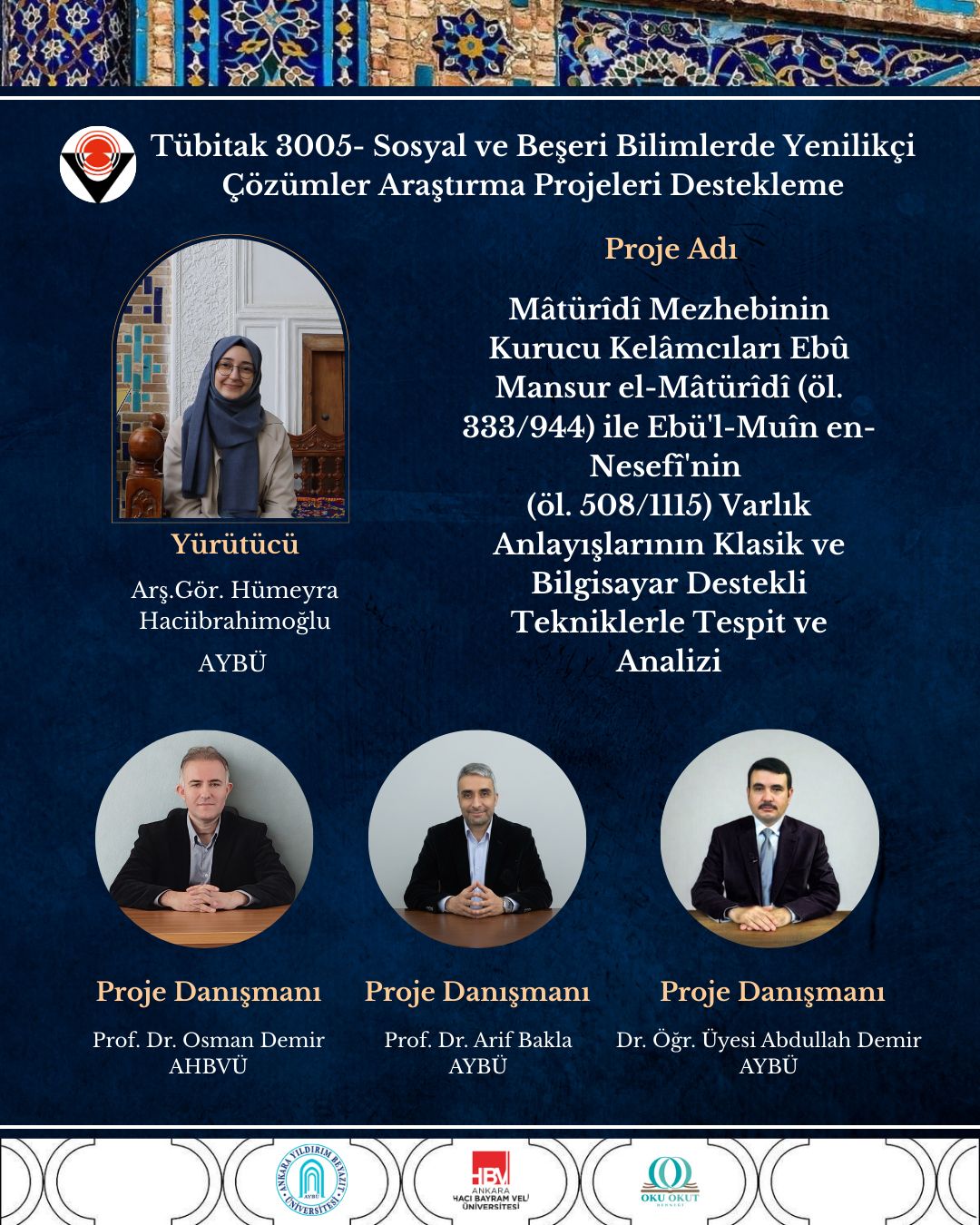 Arş. Gör. Hümeyra HACİİBRAHİMOĞLU'nun yürütücüsü olduğu TÜBİTAK 3005 Projesi Destek Almaya Hak Kazandı