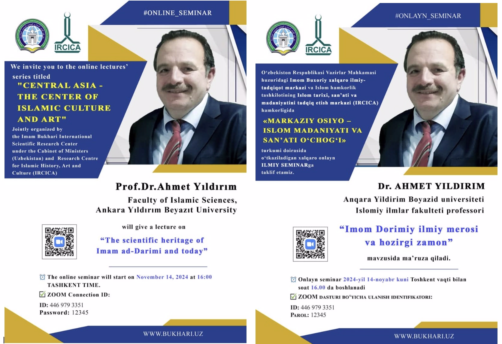 “Muhaddis İmam Dârimî’nin İlmi Mirası ve Bugünkü Zaman” Adlı Uluslararası Seminer Fakültemiz Öğretim Üyesi Prof. Dr. Ahmet Yıldırım Tarafından Online Gerçekleştirildi