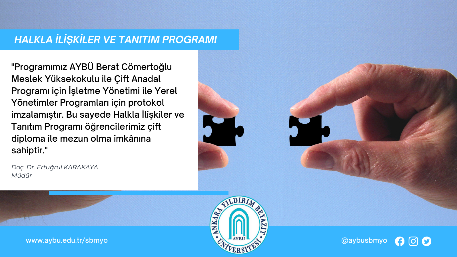 Halkla İlişkiler ve Tanıtım Programı Öğrencilerine Özel Çift Anadal Fırsatı