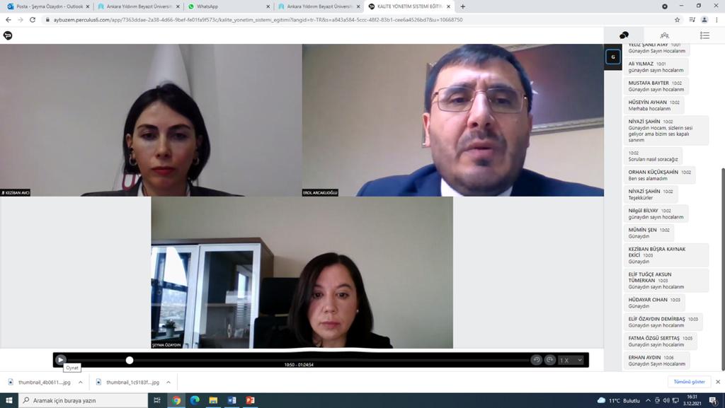 “Kalite Yönetim Sistemi”  Eğitimi