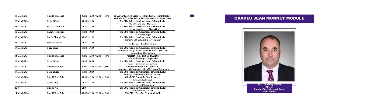 GRADEU JEAN MONNET MODULE BAHAR 2024 SEMİNERLERİ