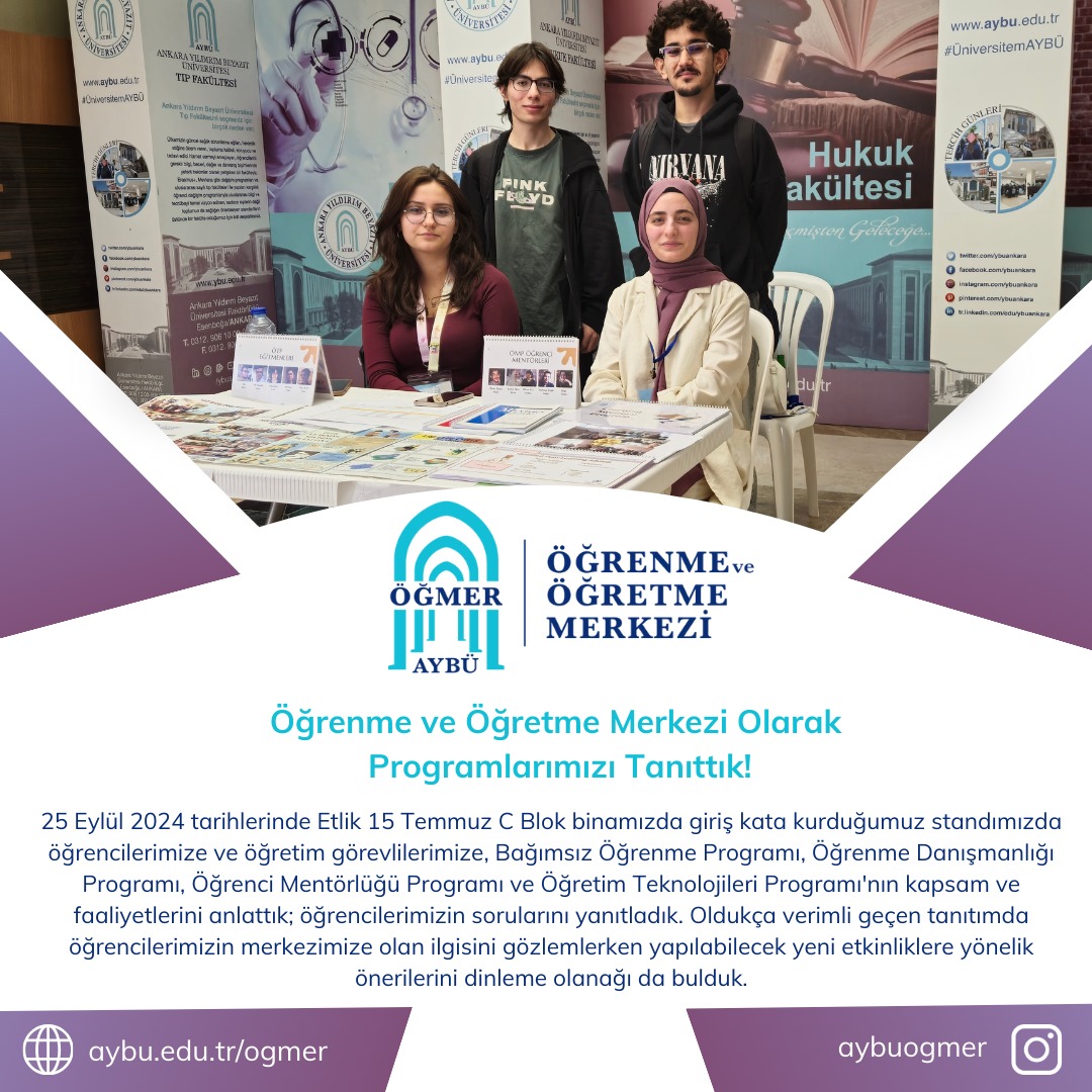 Öğrenme ve Öğretme Merkezi Olarak Programlarımızı Tanıttık!