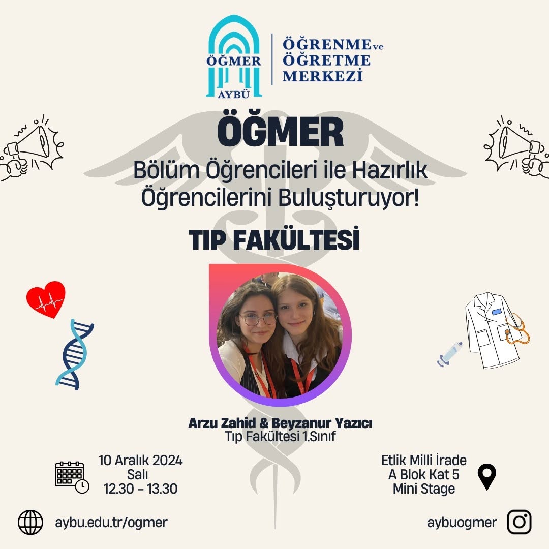 ÖĞMER' de Tıp Fakültesi Bölümü öğrencilerini buluşturduğu bir söyleşi gerçekleştiriyor!