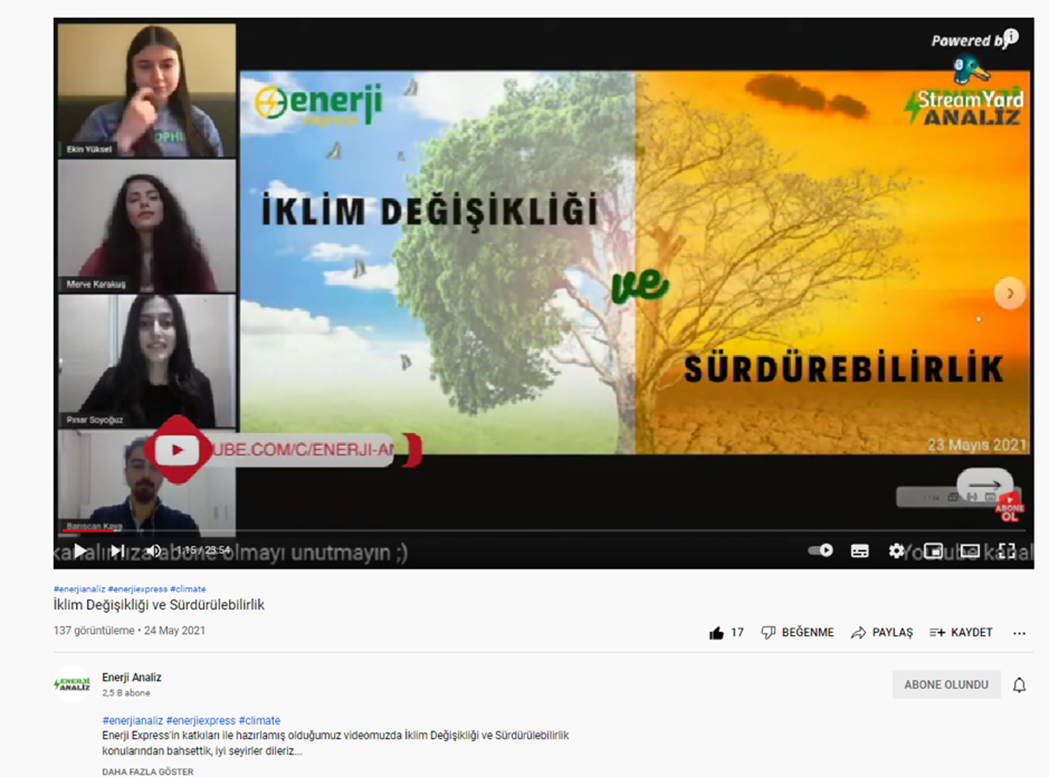 Aybü Yenilenebilir Enerji Kulübü Başkanı Öğrencimiz  Pınar Soyoğuz  Kulüp Faaliyetlerini Anlatıyor