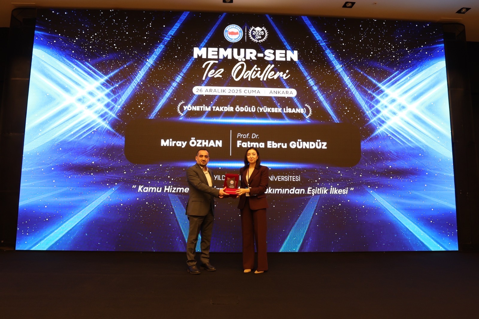 Our Faculty's Research Assistant Miray Özhan Receives Management Appreciation Award