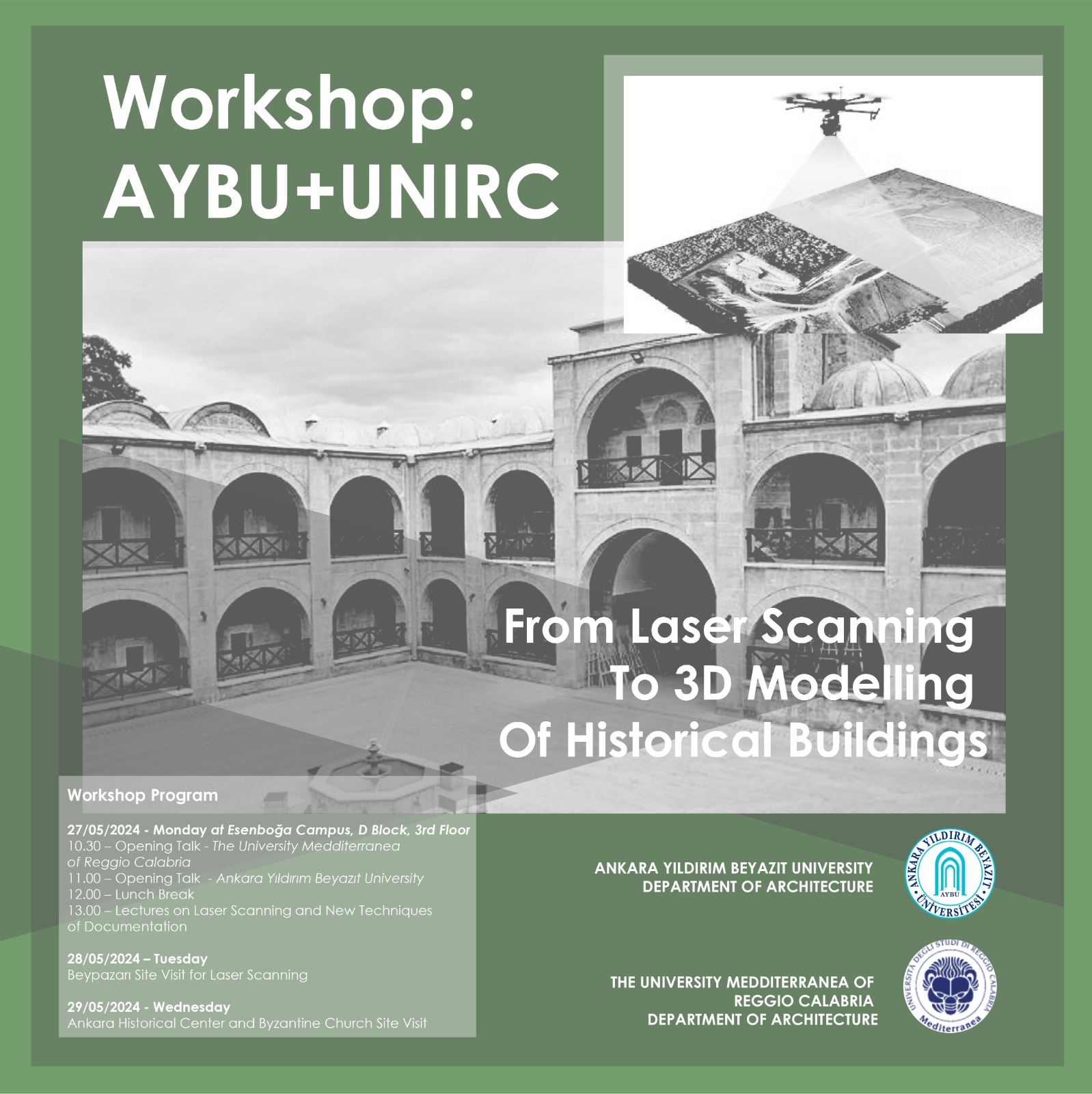 AYBU and Mediterranea University of Reggio Calabria Joint Workshop Kicks Off / AYBU ve UNIRC İşbirliğiyle Mimarlık Çalıştayı Başladı