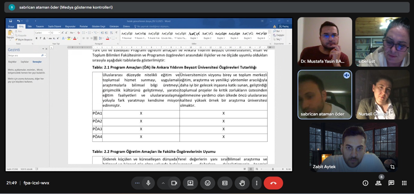 Akreditasyon Komisyonumuz Değerlendirme Toplantısı Düzenledi