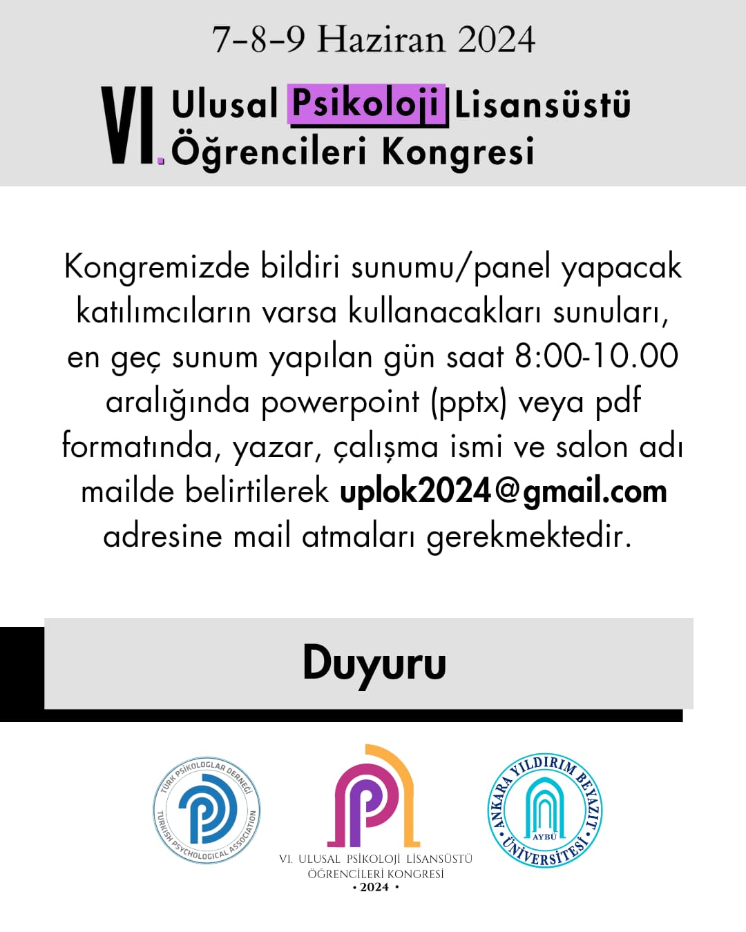 Sunum Yapacak Katılımcıların Dikkatine