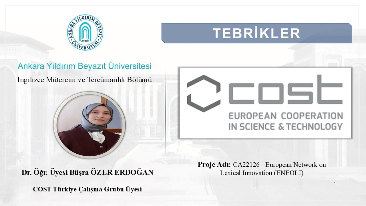 Öğretim Üyemiz, Avrupa Birliği COST Projesi Türkiye Çalışma Grubu Üyesi Olarak Atandı