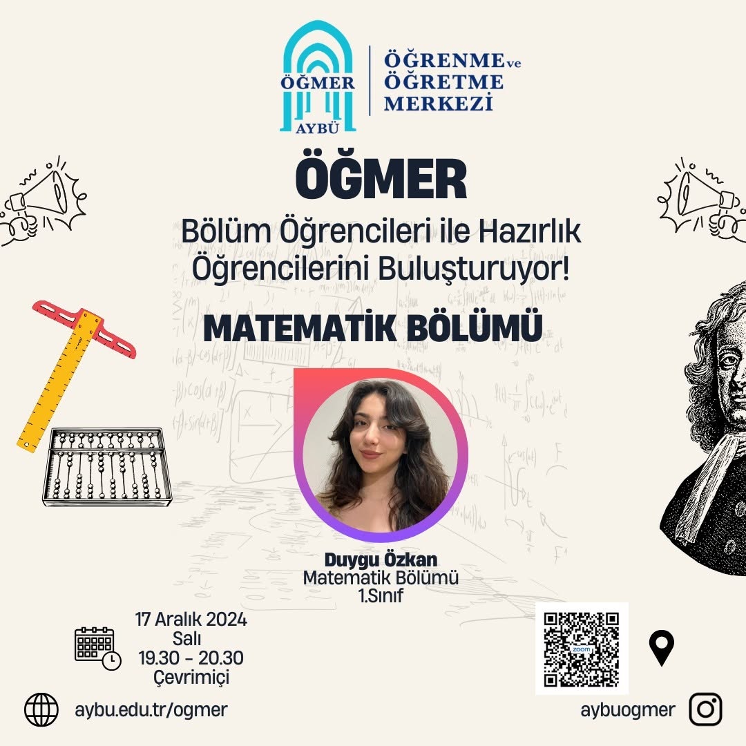 ÖĞMER' de Matematik Bölümü öğrencilerini buluşturduğu bir söyleşi gerçekleştiriyor!