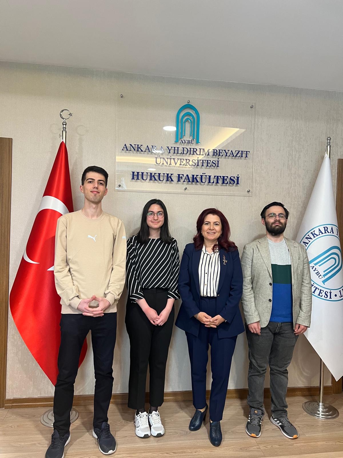 Our team, which continues its final round activities for the Helga Pedersen Moot Court Competition, visited our dean.