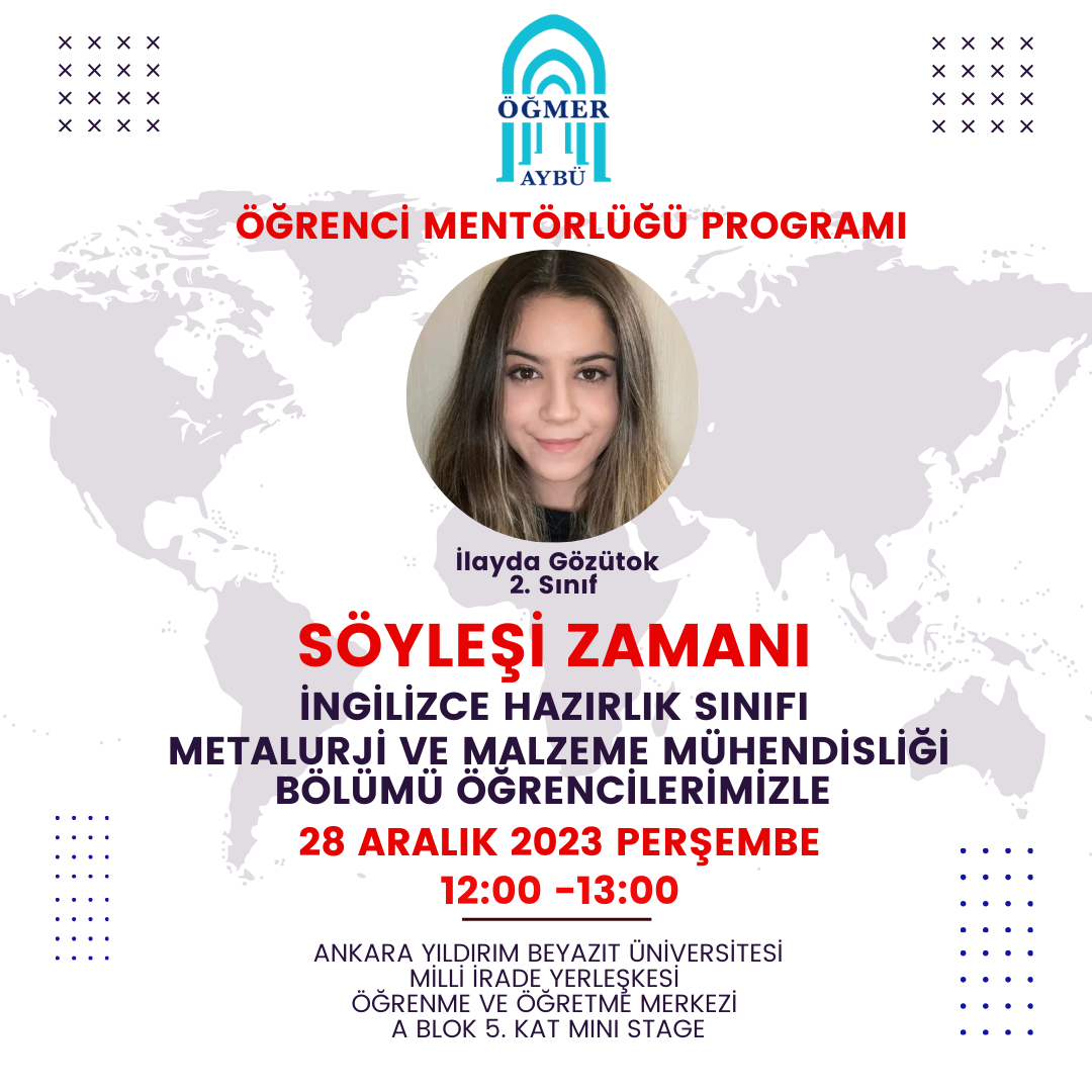 Metalurji ve Malzeme Mühendisliği Bölümü Öğrencilerimizle Söyleşi Zamanı
