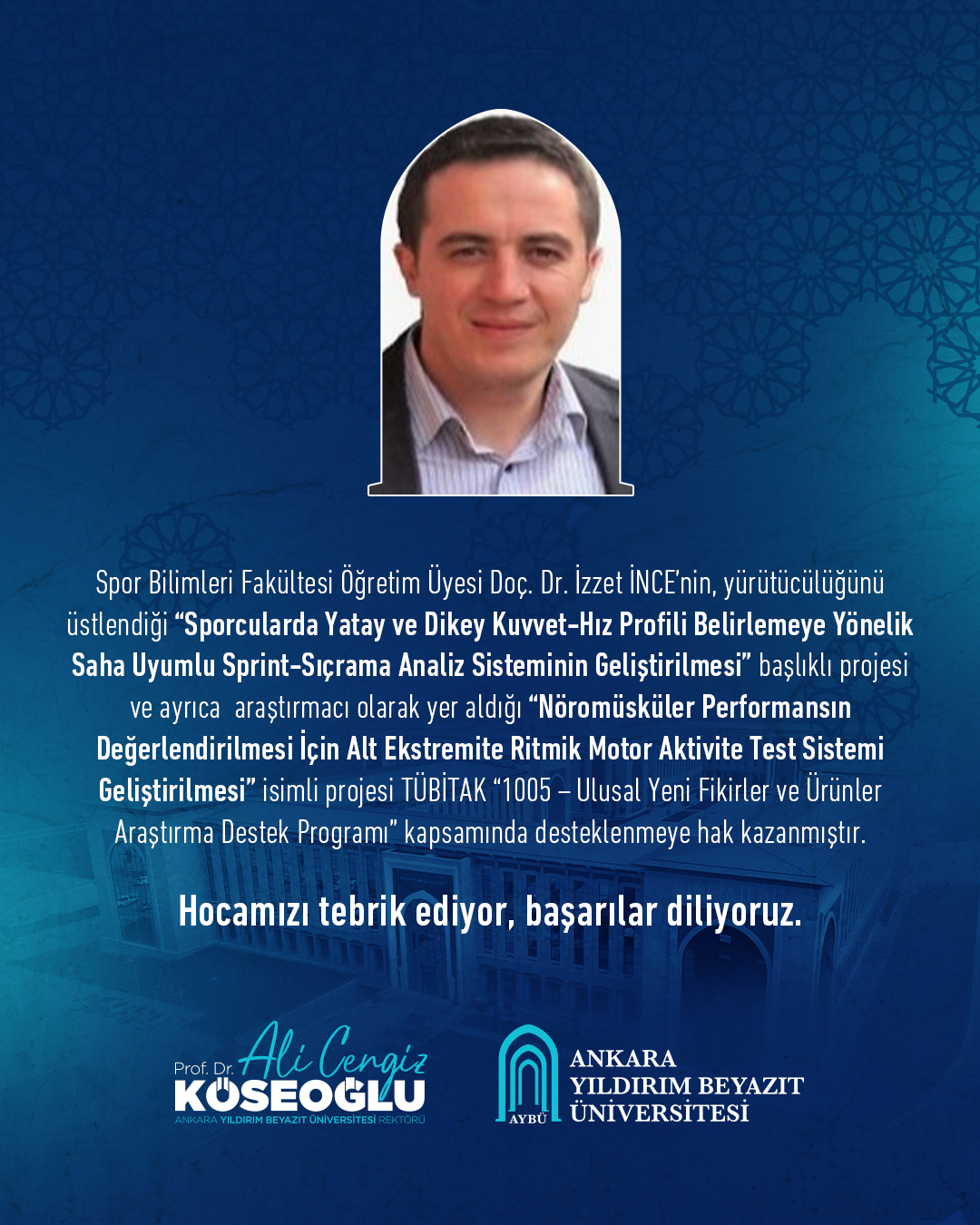 Fakültemiz Öğretim Üyesi TÜBİTAK “1005" Kapsamında Proje Desteği Aldı 