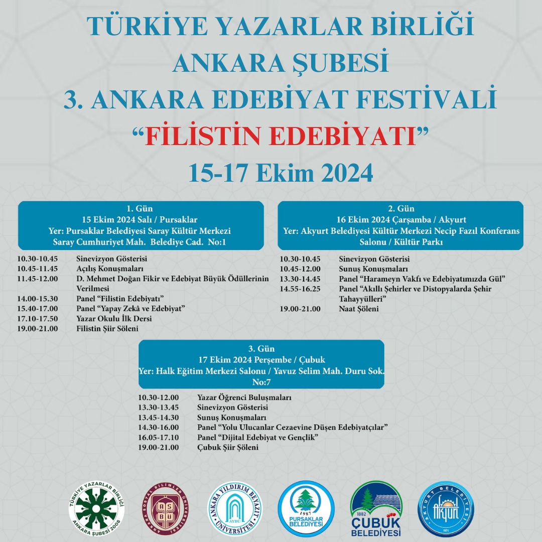 3. Ankara Edebiyat Festivali-Filistin Edebiyatı
