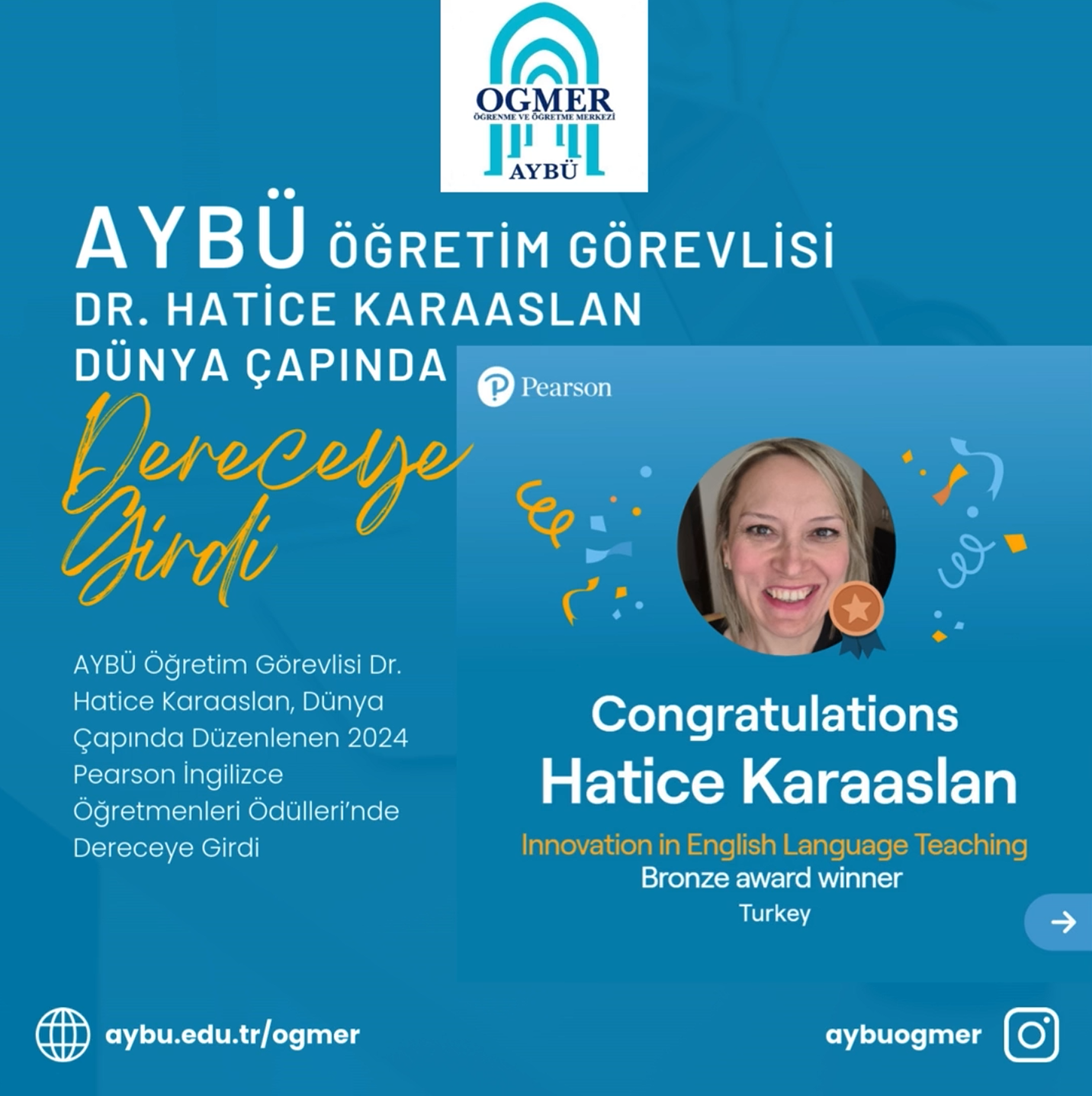 AYBÜ Öğretim Görevlisi Dr. Hatice Karaaslan, Dünya Çapında Dereceye Girdi 