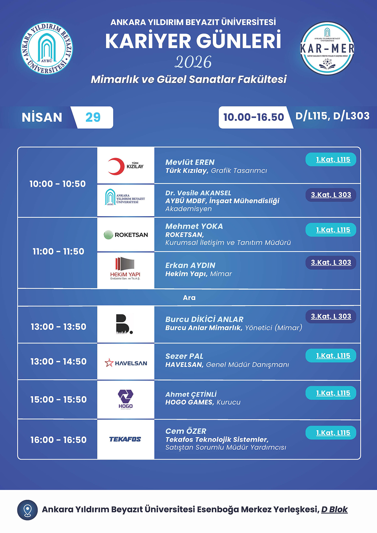 MGSF Kariyer Günleri Program 29 Nisan Afiş