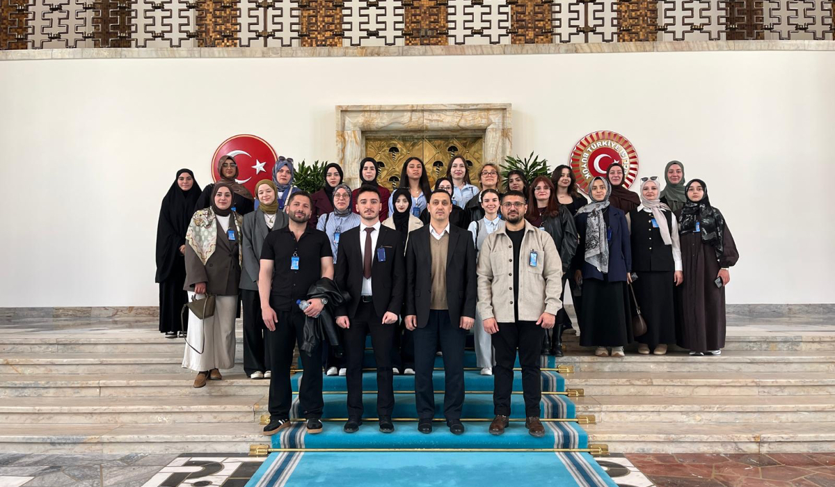 Group photo inside the Parliament building.
