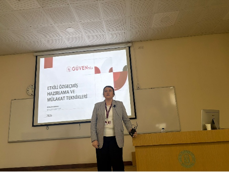 In our department, under the coordination of the Department Chair and the Career Planning Commission, a panel titled “Resume Preparation & Effective Interview Techniques” was organized on Wednesday, April 15, 2026, at the Esenboğa Campus for senior (4th-year) Nursing students as part of the “Career Talks in Nursing” program