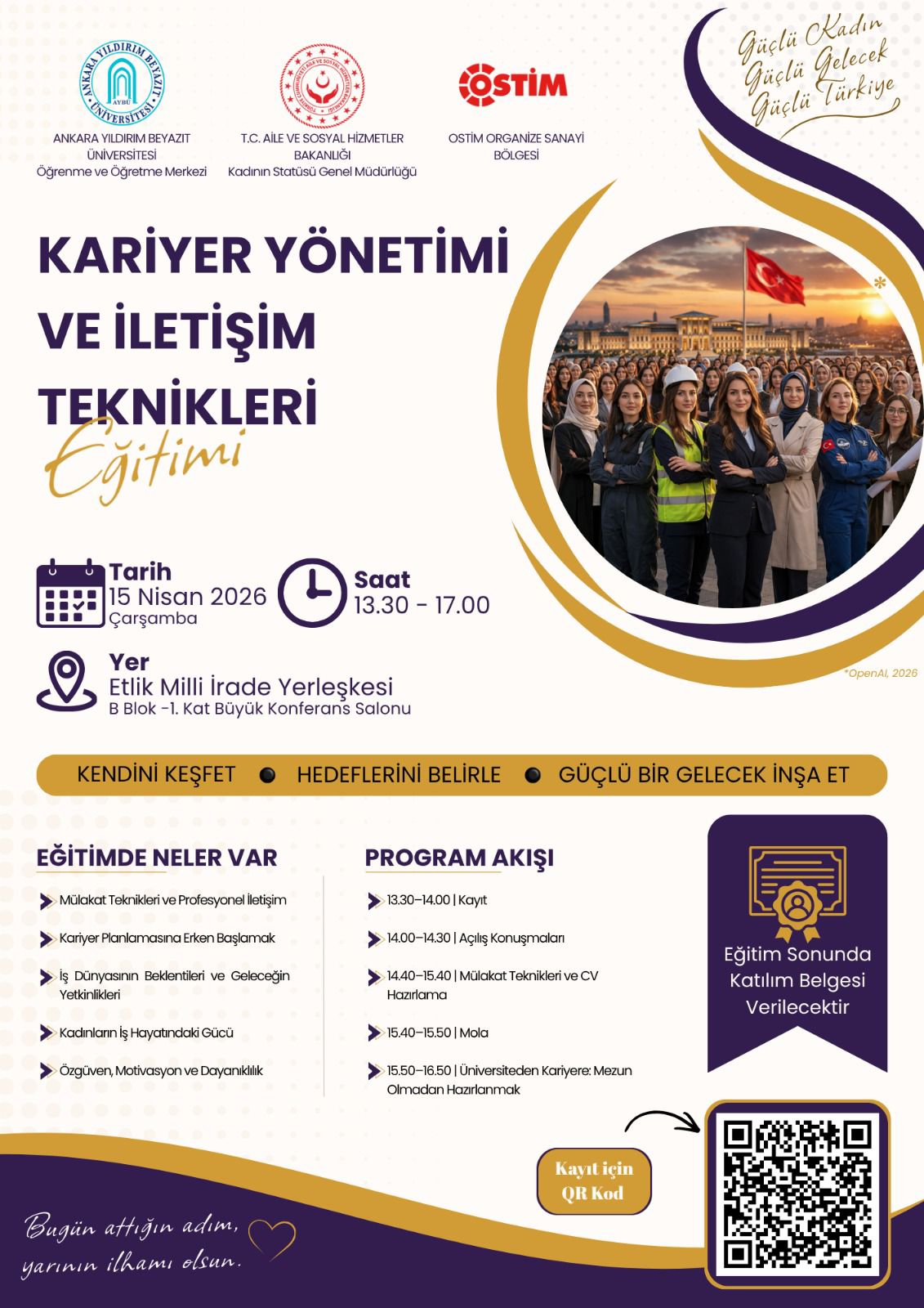 “Kariyer Yönetimi ve İletişim Teknikleri Eğitimi” programı afişi