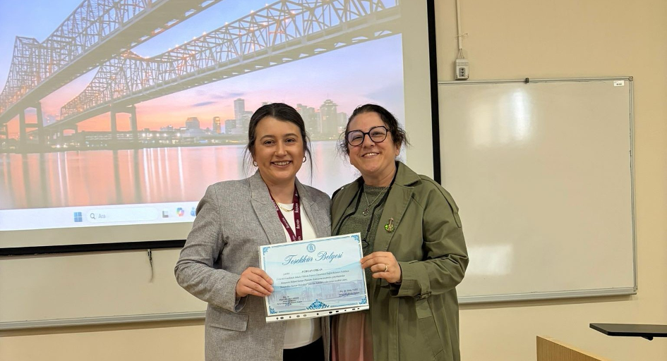 At the end of the programme, certificates of appreciation were presented to our guests by Dr Ayşegül AKCA, Deputy Head of Department, and Assoc. Prof. Dr Nigar ÜNLÜSOY DİNÇER, Chair of the Career Planning Committee.