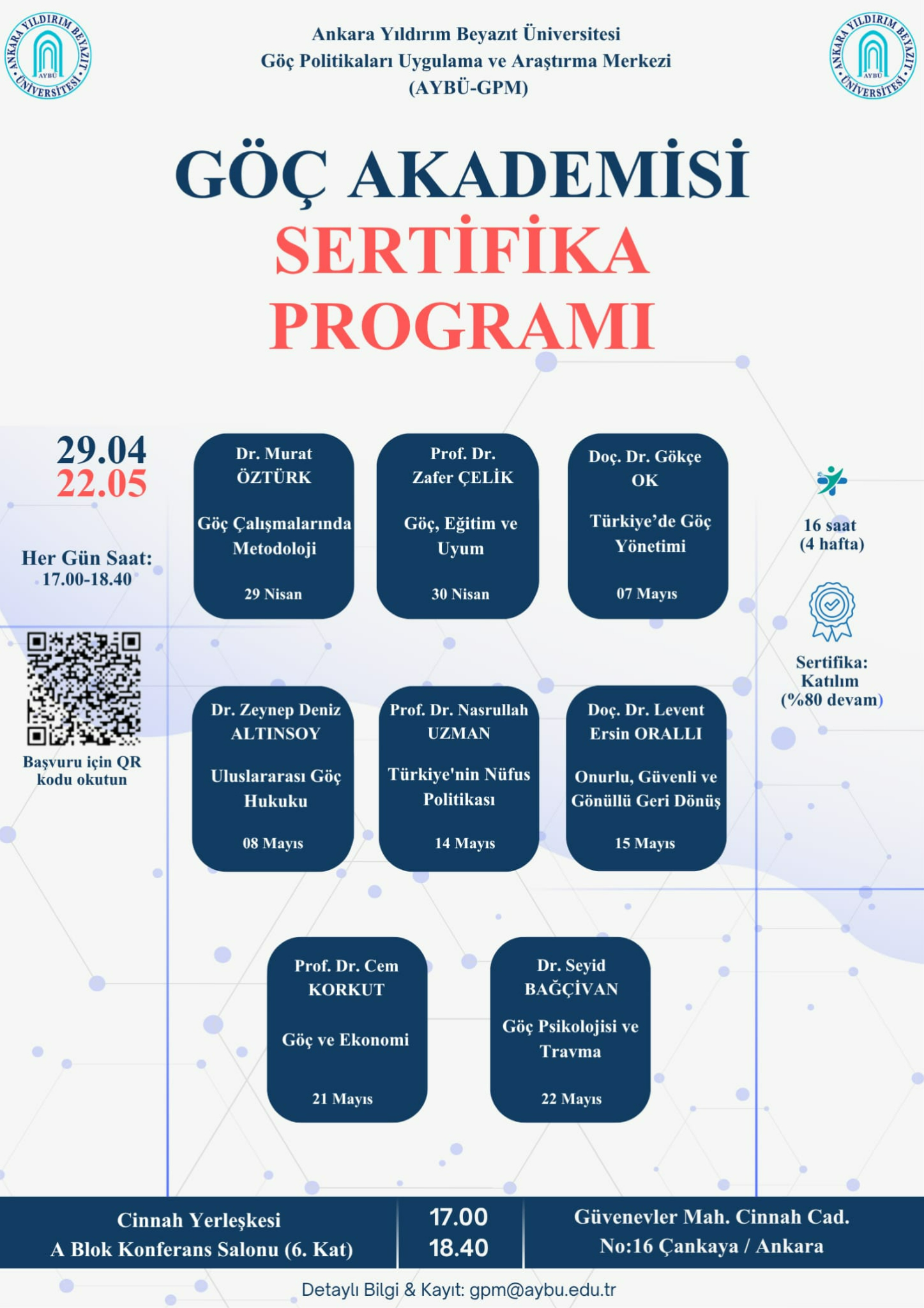 Sertifika programının afişi